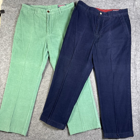 Vineyard Vines Pants Mens 34x28 Blue Green Corduroy Lot of 2 Preppy Minimalist - Picture 1 of 16